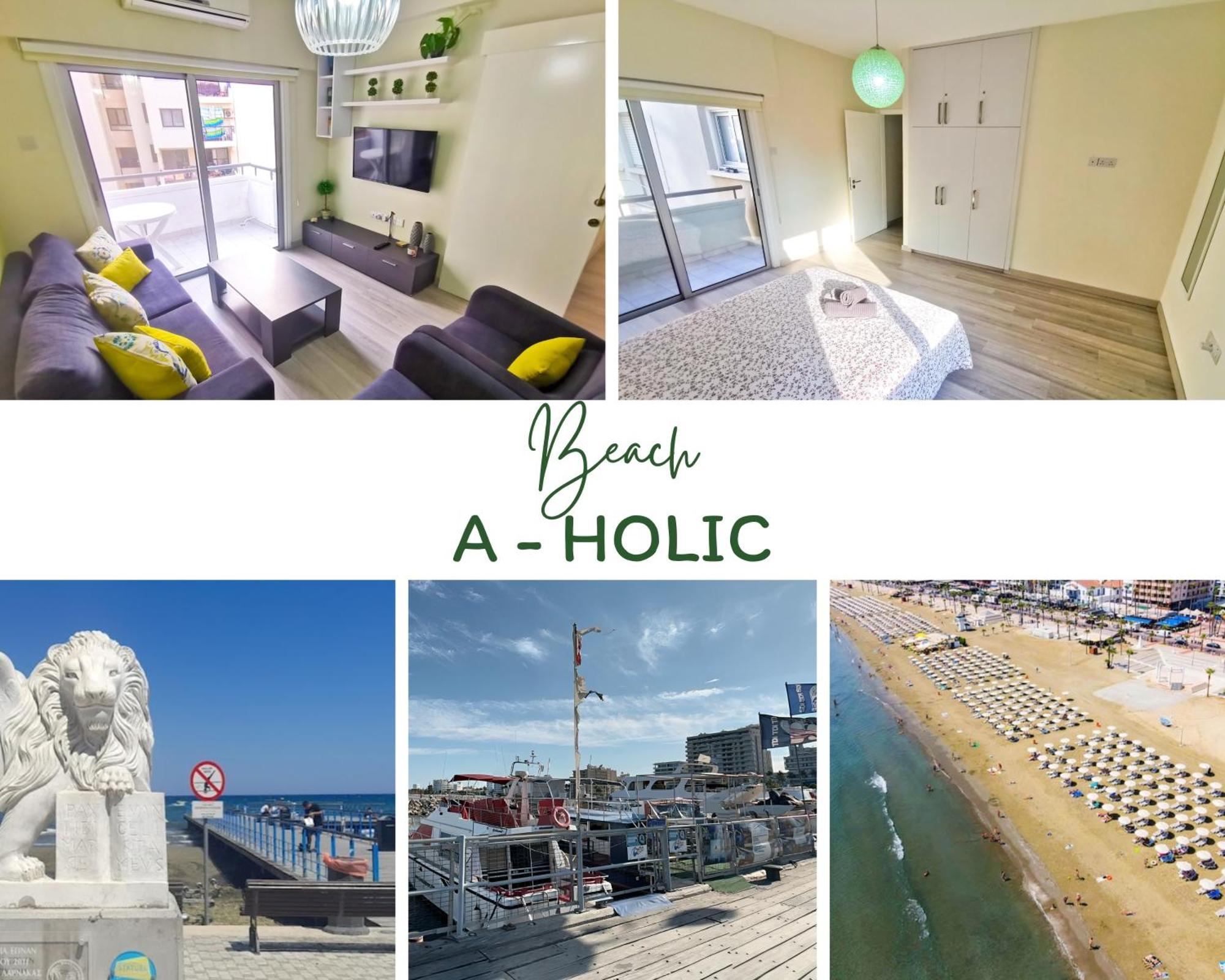 Beach-A-Holic Apartment, 2 Min Distance From Larnaca Marina מראה חיצוני תמונה